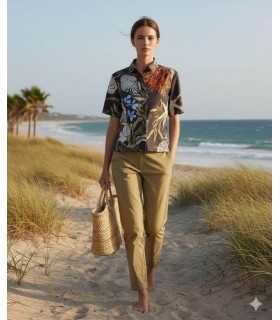 Camisa Estampado Fondo Marino Marella Mujer