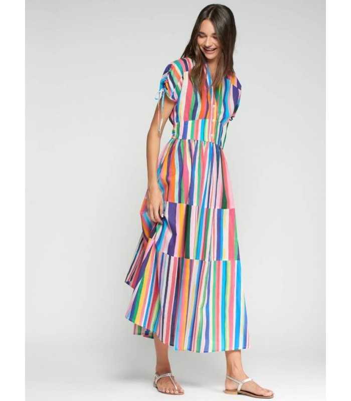 Vestido Rayas Colorido Vilagallo Mujer