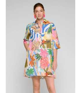 Vestido Estampado Palmeras Vilagallo Mujer