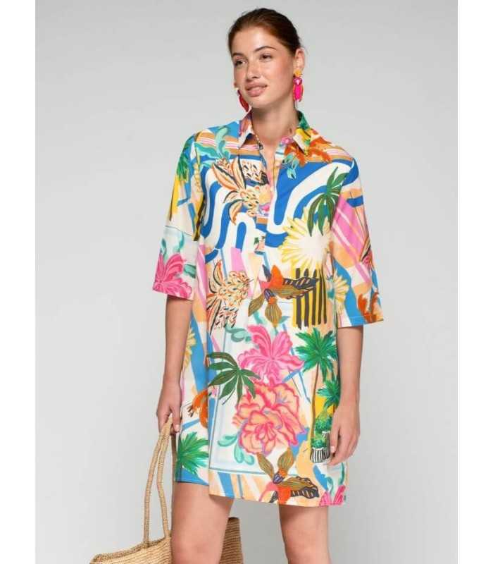 Vestido Estampado Palmeras Vilagallo Mujer