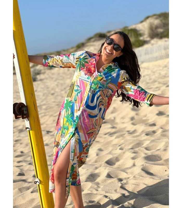 Vestido Camisero Colorido Vilagallo Mujer