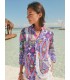 Camisa Estampado Lila Vilagallo Mujer