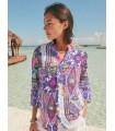 Camisa Estampado Lila Vilagallo Mujer