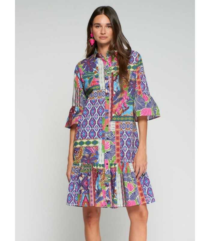 Vestido Estampado Lila Vilagallo Mujer