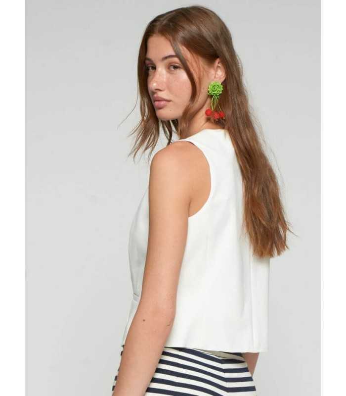 Chaleco Blanco Punto Vilagallo Mujer