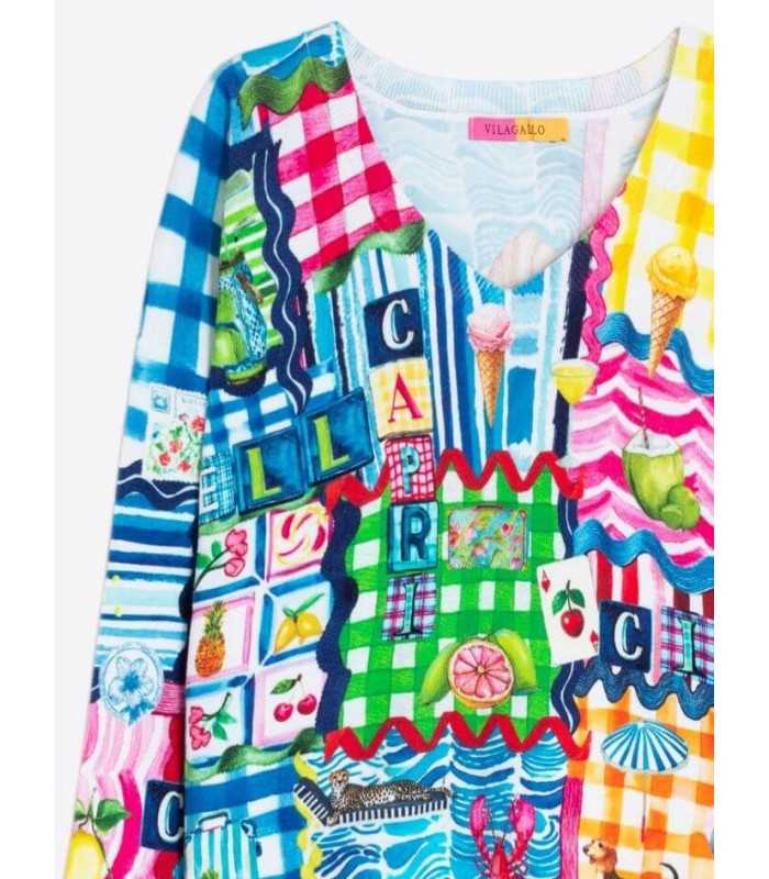 Suéter Estampado Colorido Vilagallo Mujer