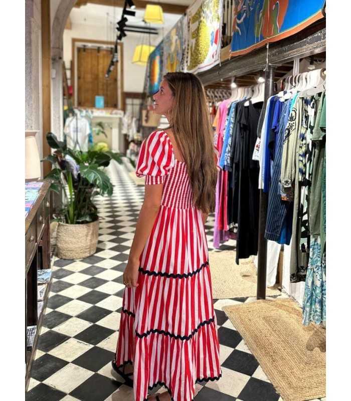 Vestido Rayas Rojas Vilagallo Mujere