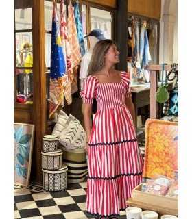 Vestido Rayas Rojas Vilagallo Mujere