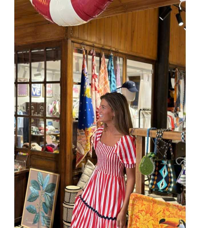 Vestido Rayas Rojas Vilagallo Mujere