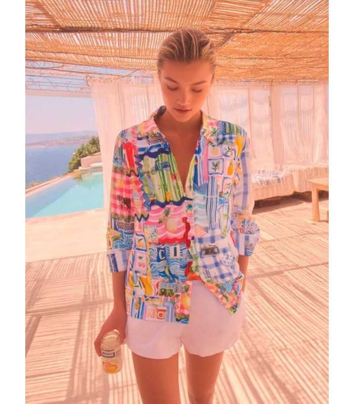 Camisa Estampada Colorida Vilagallo Mujer
