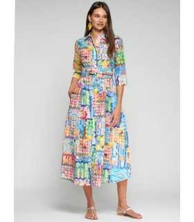 Vestido Estampado Colorido Vilagallo Mujer