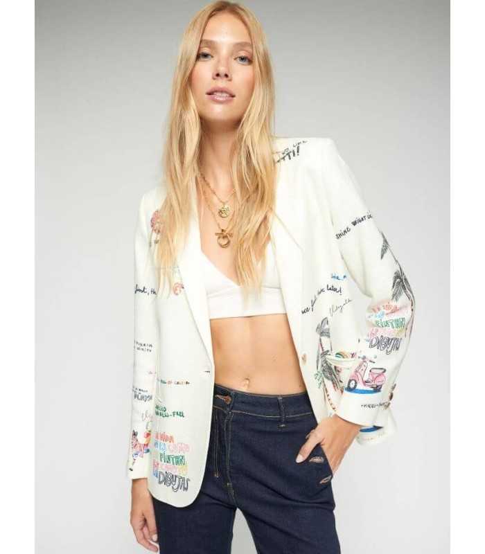 Chaqueta Blanca Bordada Vilagallo Mujer