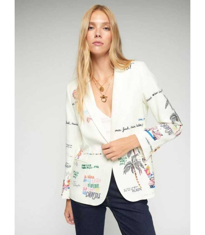 Chaqueta Blanca Bordada Vilagallo Mujer