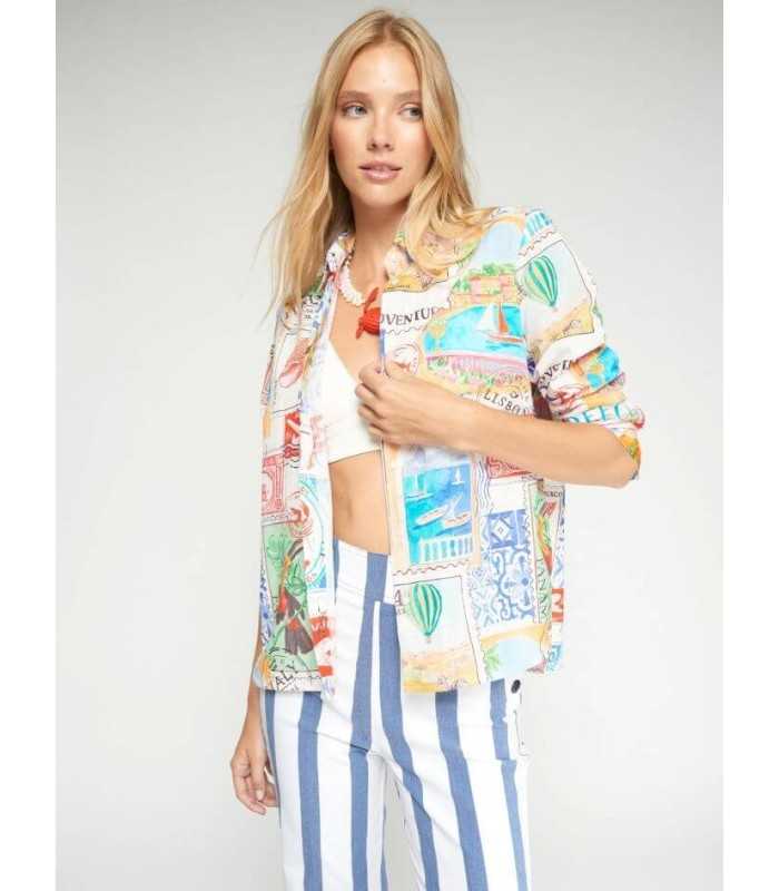 Camisa Estampada Postales Vilagallo Mujer