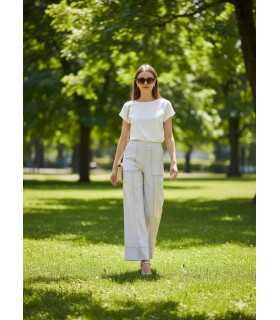 Pantalón Ancho Crudo Vilagallo Mujer