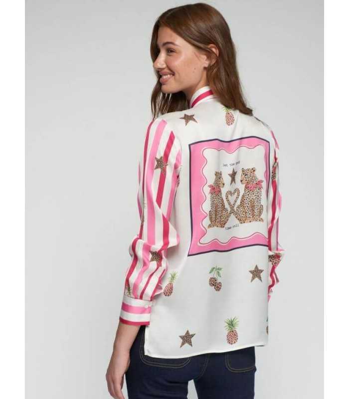 Camisa Rayas Fucsia Vilagallo Mujer