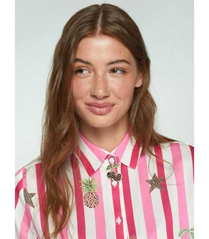Camisa Rayas Fucsia Vilagallo Mujer