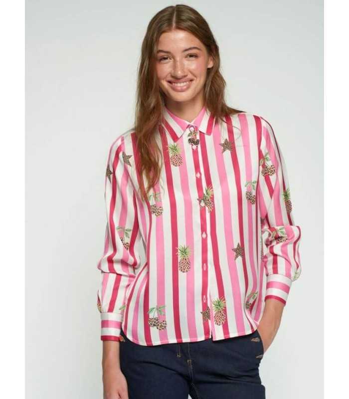 Camisa Rayas Fucsia Vilagallo Mujer