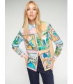 Camisa Postales Estampada Vilagallo Mujer