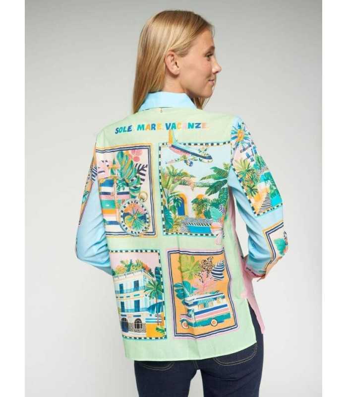 Camisa Postales Estampada Vilagallo Mujer