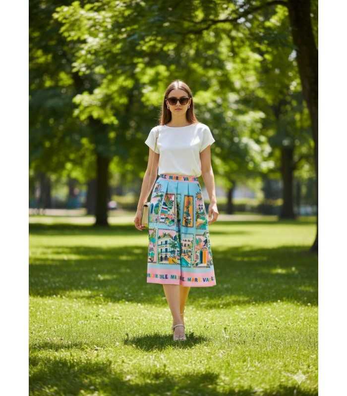 Falda Plisada Postales Vilagallo Mujer