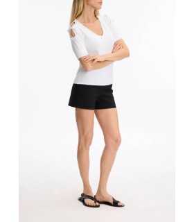 Sueter Blanco Abertura Hombro Leo&ugo Mujer