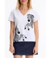 Camiseta Blanca Cebras Leo&ugo Mujer