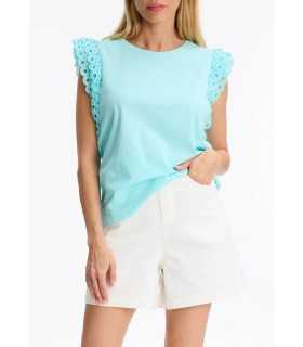 Camiseta Turquesa Volante Leo&ugo Mujer