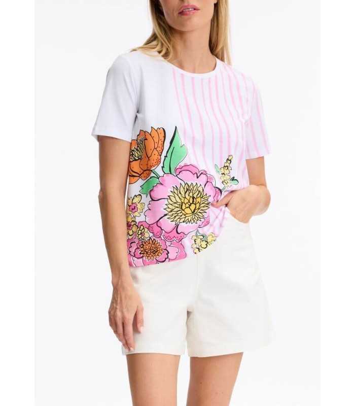 Camiseta Rayas Flores Leo&ugo Mujer