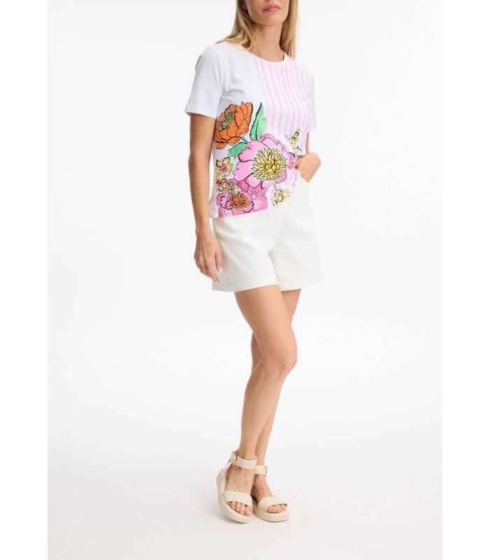 Camiseta Rayas Flores Leo&ugo Mujer