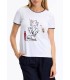 Camiseta Blanca Dibujo Leo&ugo Mujer