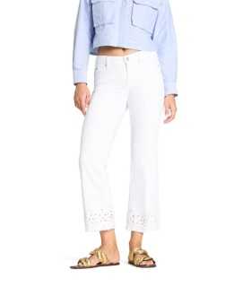 Pantalón FRANCESCA Blanco Bordado Cambio Mujer