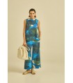 Pantalón Estampado Azules Maria Bellentani Mujer