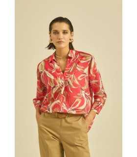Blusa Estampada Coral Maria Bellentani Mujer