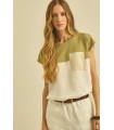 Camiseta Bicolor Bolsillo Maria Bellentani Mujer