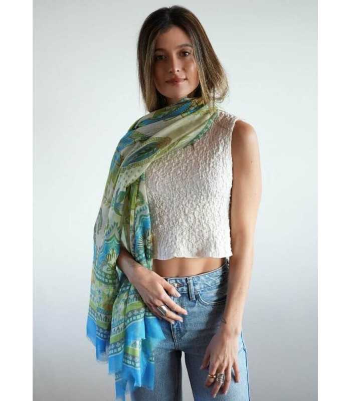 Chal Estampado Flores Noga Mujer