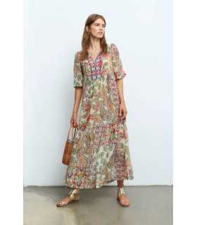 Vestido Largo Estampado Aldo Martins Mujer