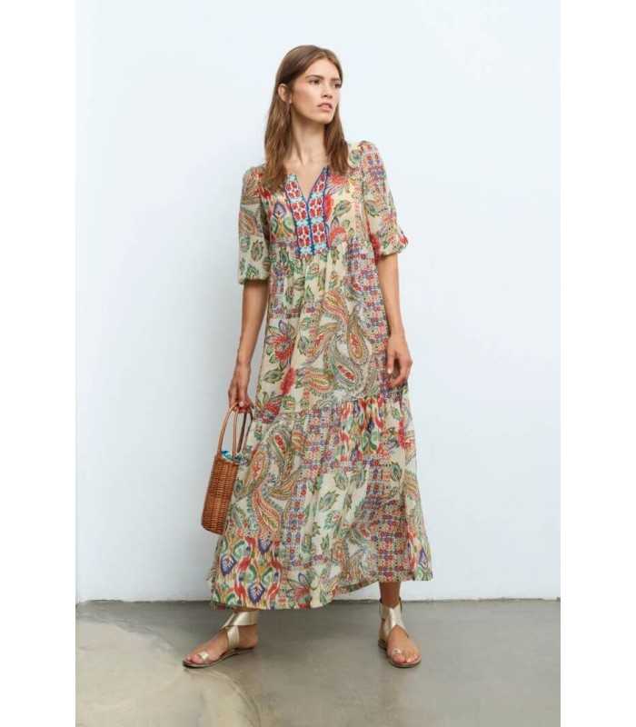 Vestido Largo Estampado Aldo Martins Mujer