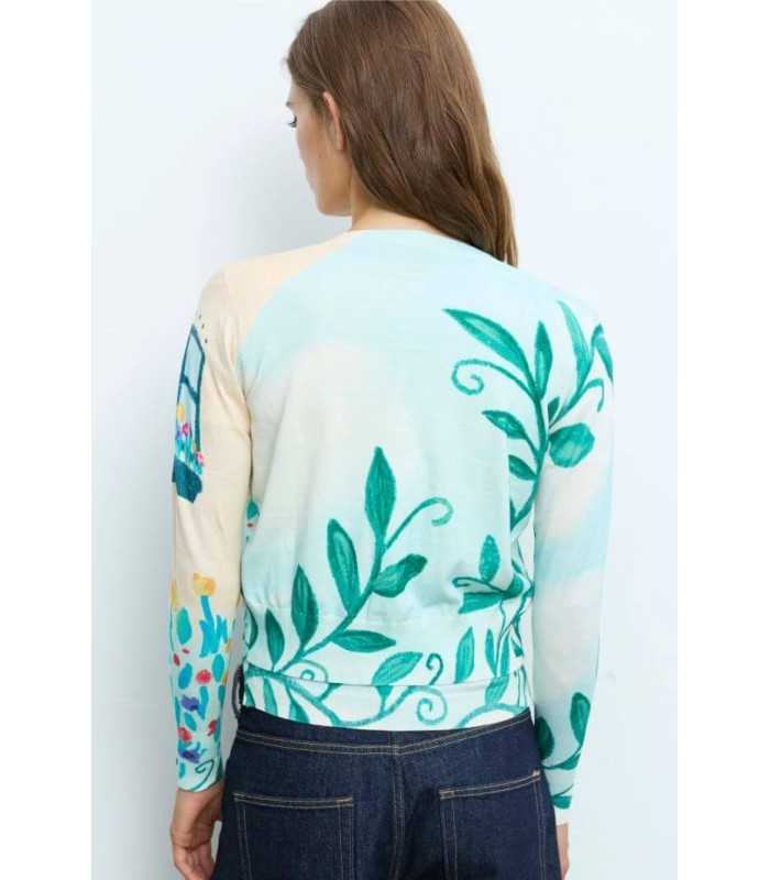 Chaqueta Punto Estampada Hojas Aldo Martins Mujer