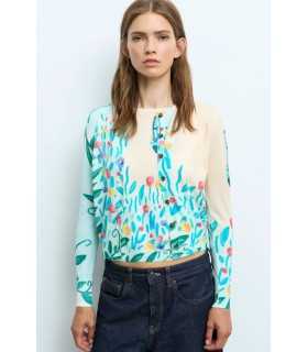 Chaqueta Punto Estampada Hojas Aldo Martins Mujer