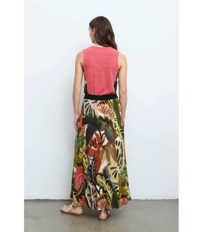 Falda Larga Estampada Aldo Martins Mujer