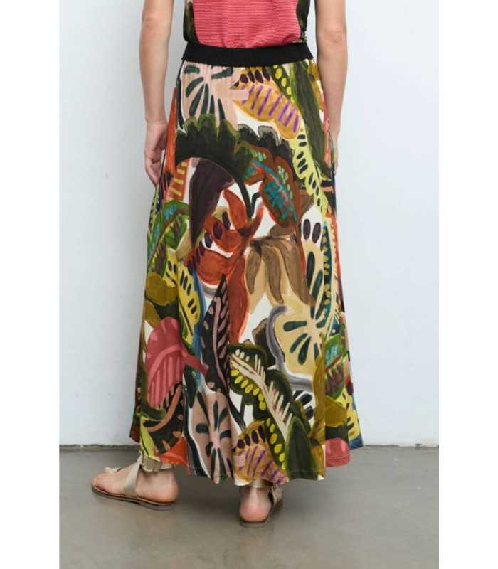 Falda Larga Estampada Aldo Martins Mujer