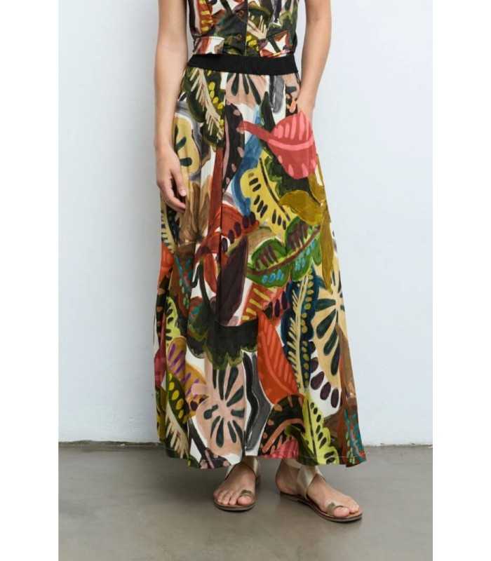 Falda Larga Estampada Aldo Martins Mujer