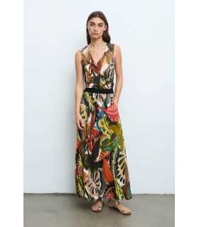 Falda Larga Estampada Aldo Martins Mujer