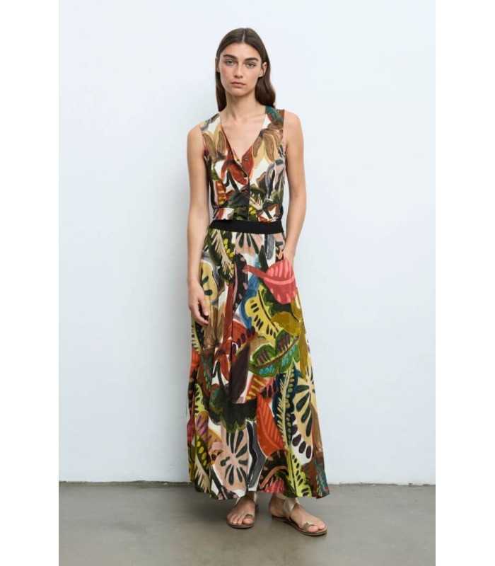 Falda Larga Estampada Aldo Martins Mujer