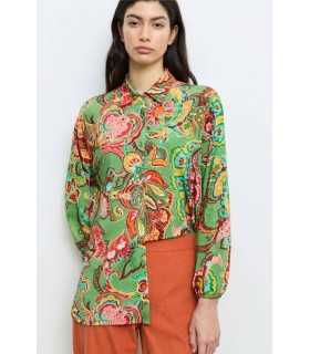 Camisa Verde Estampada Aldo Martins Mujer