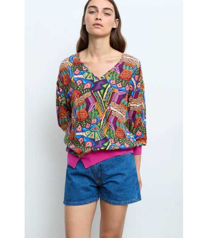Top Fucsia Estampado Aldo Martins Mujer