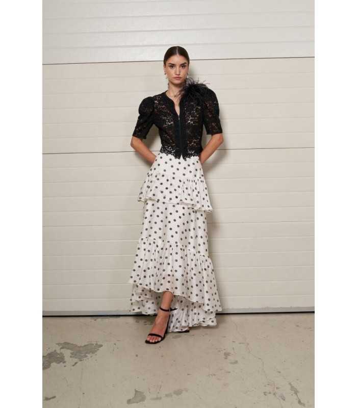 Top Encaje Negro Moskada Mujer