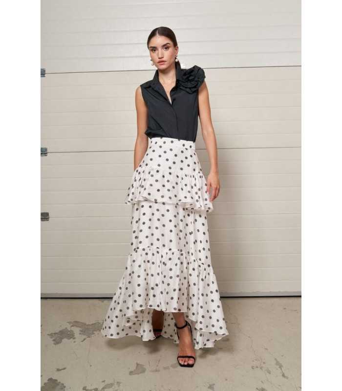 Top Negro Flor Moskada Mujer