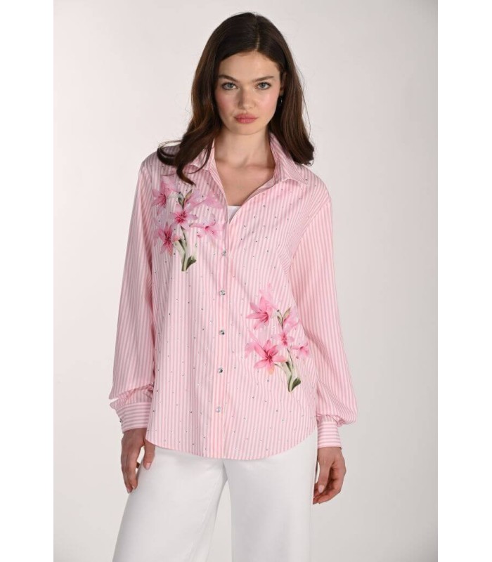 Camisa Rayas Flores Frank Lyman Mujer